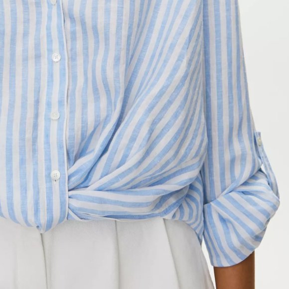 Adara Blouse Twist-front linen blouse The Group by Babaton - Picture 3 of 8